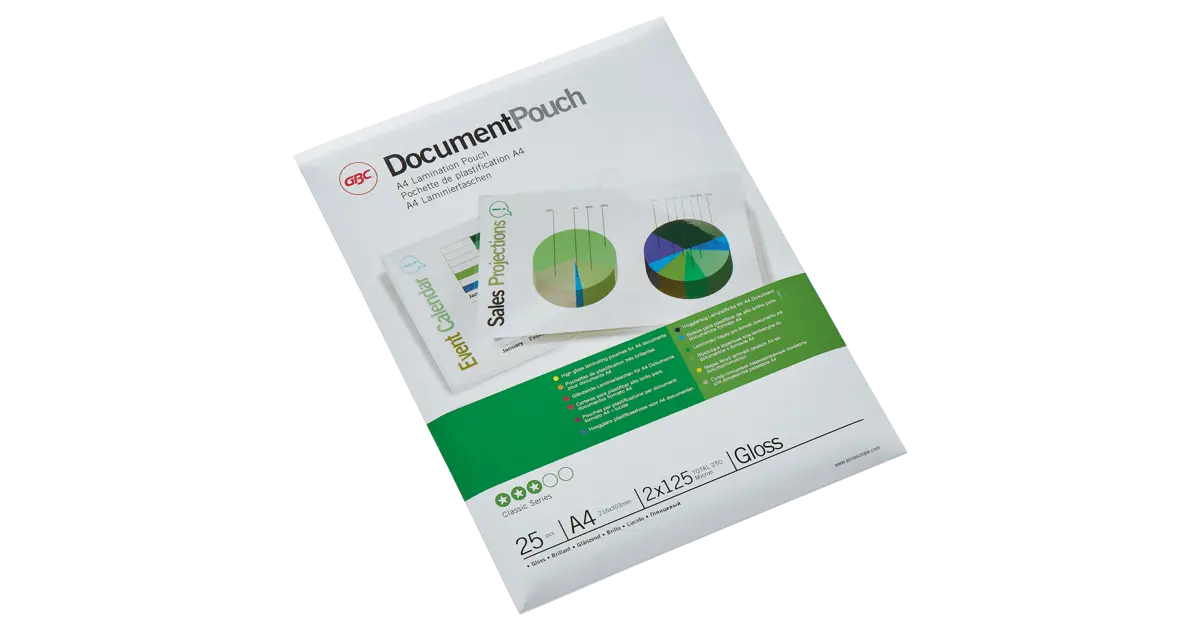 GBC Document™ Pouch Gloss A4 125 micron GBC