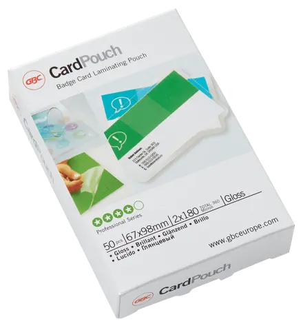 GBC Card™ Laminiertaschen Kleinformat, glänzend, 67 x 99 mm, 180 Mikron