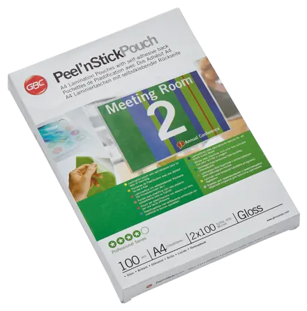 GBC Peel'nStick™ Laminiertaschen, A4, glänzend, 100 Mikron