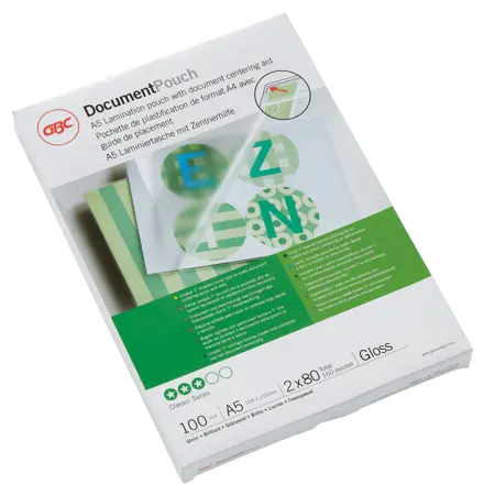 GBC Document™ Laminiertasche für Dokumente, glänzend, Format A5, 2 x 125 Mikron