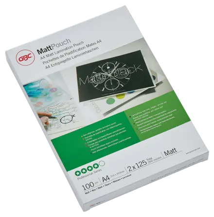 GBC Matt™ Laminiertaschen, entspiegelt, Format A4, 2 x 125 Mikron