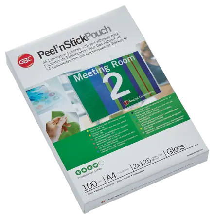 GBC Peel'nStick™ Laminiertaschen, A4, glänzend, 125 Mikron