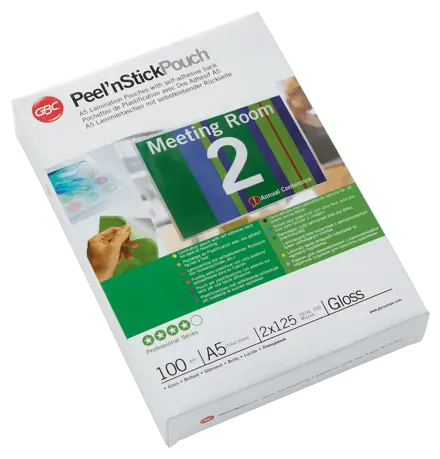 GBC Peel'nStick™ Laminiertaschen, A5, glänzend, 125 Mikron