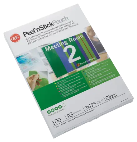 GBC Peel'nStick™ Pouch Gloss A3 125 micron