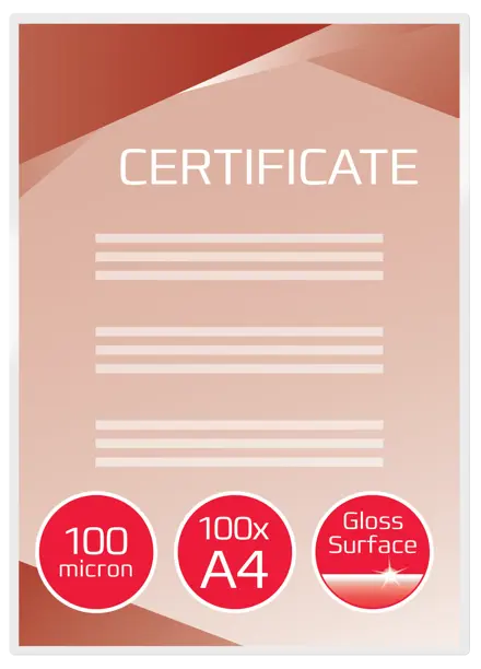 GBC Document™ Laminiertasche für Dokumente, glänzend, Format A4, 2 x 100 Mikron