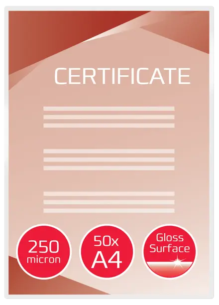 GBC Document™ Laminiertasche für Dokumente, glänzend, Format A4, 2 x 250 Mikron