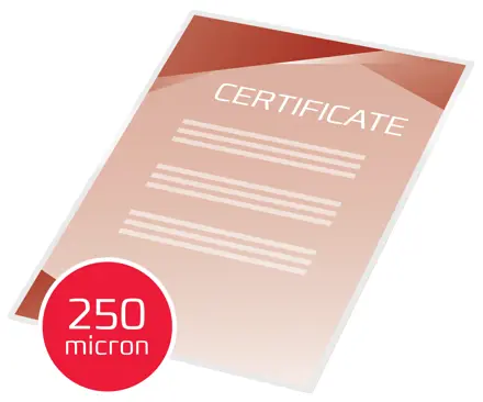 GBC Document™ Laminiertasche für Dokumente, glänzend, Format A4, 2 x 250 Mikron