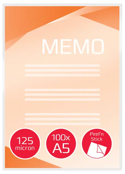 Lamineringslomme GBC A5 selvklæbende 125 micron