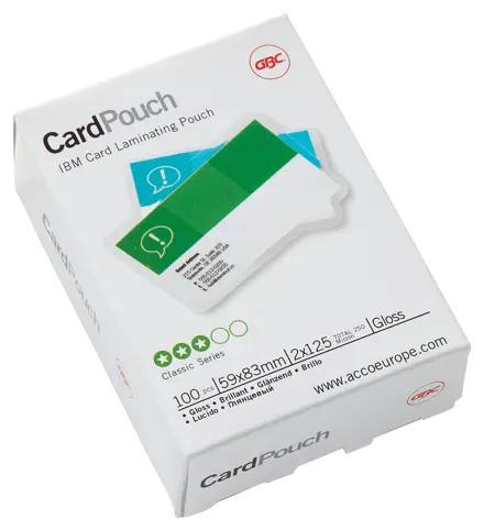GBC Card™ Laminiertaschen Kleinformat, glänzend, 59 x 83 mm, 125 Mikron