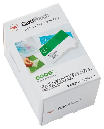 GBC Card™ Laminiertaschen Kleinformat, glänzend, 54 x 86 mm 250 Mikron