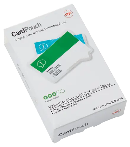 GBC Card™ Laminiertaschen Kleinformat, glänzend, 64 x 108 mm, 125 Mikron