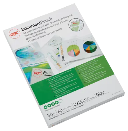 GBC Document™ Laminiertasche für Dokumente, glänzend, Format A3, 2 x 250 Mikron