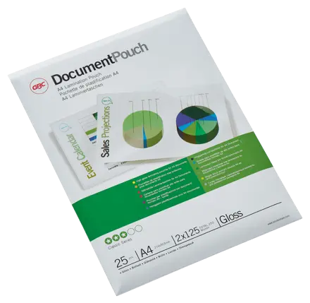 GBC Document™ Laminiertasche für Dokumente, glänzend, Format A4, 2 x 125 Mikron
