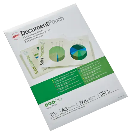 GBC Document™ Laminiertasche für Dokumente, glänzend, Format A3, 2 x 75 Mikron
