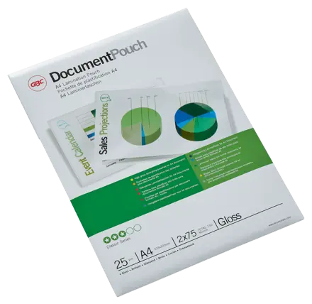GBC Document™ Laminiertasche für Dokumente, glänzend, Format A4, 2 x 75 Mikron