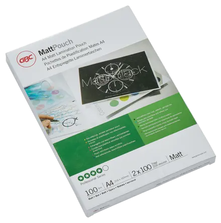 GBC Matt™ Laminiertaschen, entspiegelt, Format A4, 2 x 100 Mikron