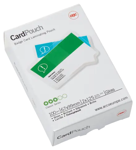 GBC Card™ Laminiertaschen Kleinformat, glänzend, 67 x 99 mm, 125 Mikron