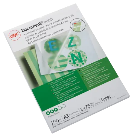 GBC Document™ Laminiertasche für Dokumente, glänzend, Format A3, 2 x 75 Mikron