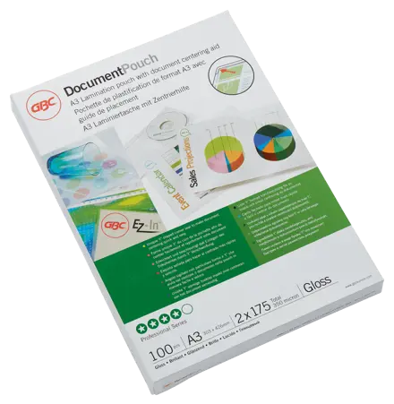 GBC Document™ Laminiertasche für Dokumente, glänzend, Format A3, 2 x 175 Mikron