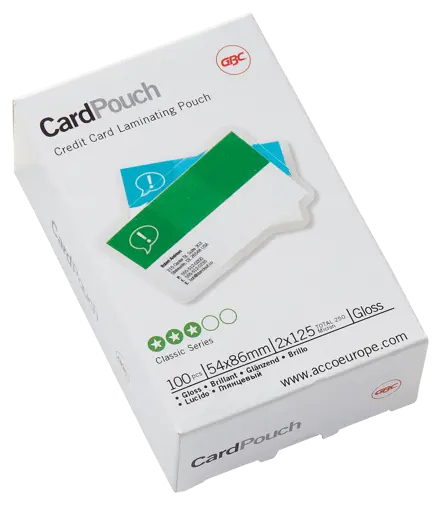 GBC Card™ Laminiertaschen Kleinformat, glänzend, 54 x 86 mm, 125 Mikron