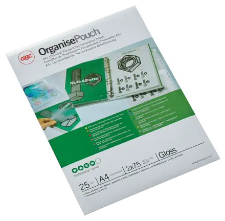 GBC Organise™ Pouch Gloss A4 75 micron