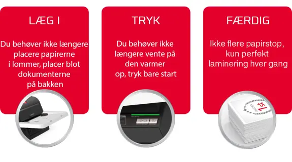 PERFEKT LAMINERING VED TRYK PÅ EN KNAP