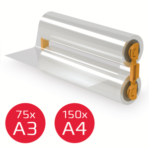 Ricarica bobina per plastificazione lucida da 125 micron